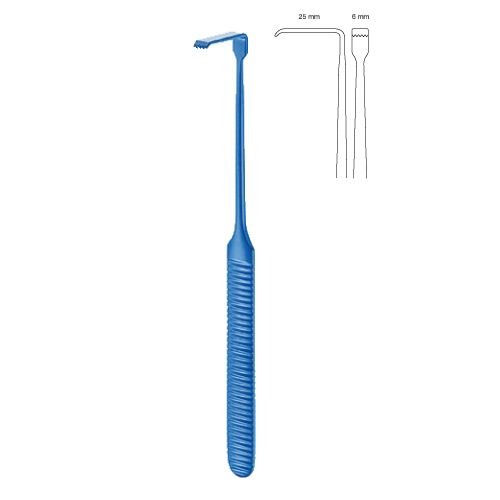 Langenbeck Green retractor, 17cm, 6 x 25 mm toothed, insulated