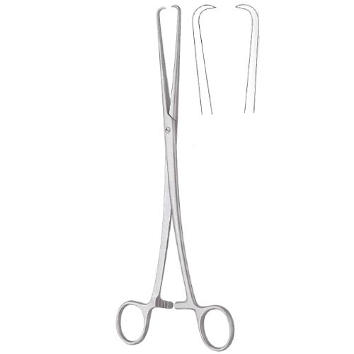 Pozzi Palmer tenaculum forceps 25cm - narrow, sharp tips