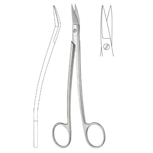 Dean tonsil scissors 17cm, 1 blade serrated